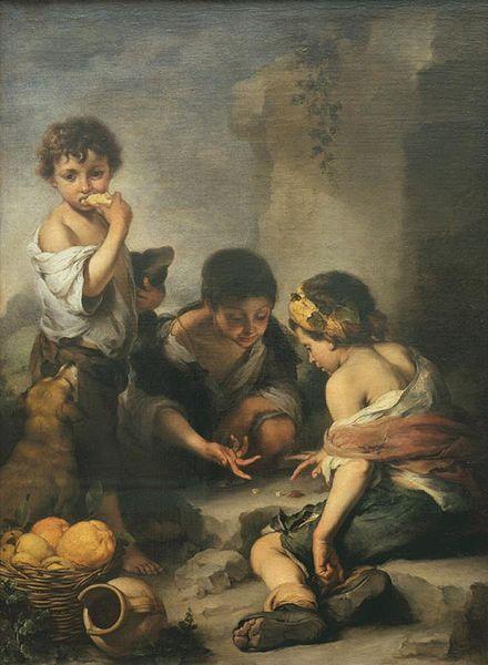 Bartolome Esteban Murillo Kinder beim Werfelspiel oil painting image